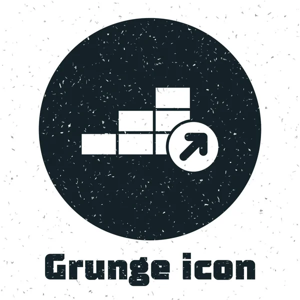 Grunge Icono Crecimiento Financiero Aislado Sobre Fondo Blanco Aumento Los — Vector de stock