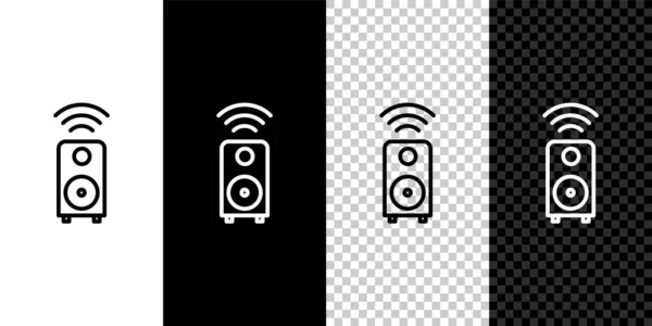 Значок Системы Smart Stereo Выделен Черно Белом Фоне Звуковые Динамики — стоковый вектор