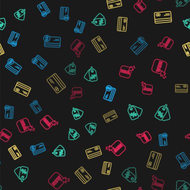 Hat kartı ve dolar, indirimli yüzde etiket ve yeni metinli yeni bir düğme. Vektör.