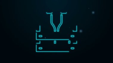 Parlayan neon hattı bira şişesi ikonu siyah arka planda izole edildi. Tahta kutu ve bira şişeleri. Kutu bira kutusu tabelası. 4K Video hareketli grafik canlandırması