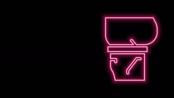 Glødende neon linje Øl mave ikon isoleret på sort baggrund. 4K Video bevægelse grafisk animation – Stock-video