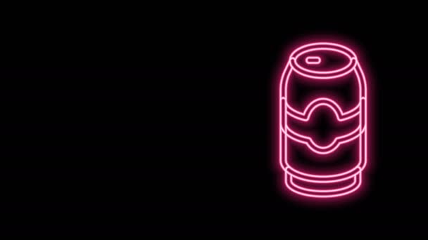 Parlayan neon hattı bira siyah arkaplanda izole edilebilir. 4K Video hareketli grafik canlandırması — Stok video