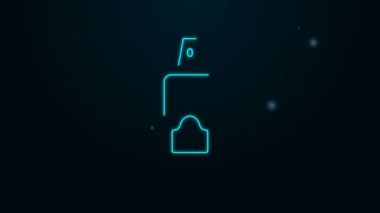 Saç spreyi, deodorant, terleme önleyici ikon için siyah arka planda parlayan neon hattı spreyi. 4K Video hareketli grafik canlandırması