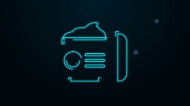 Parlayan neon çizgisi kremi ya da losyon kozmetik tüp ikonu siyah arkaplanda izole edilmiş. Kadınlar için vücut bakım ürünleri. 4K Video hareketli grafik canlandırması