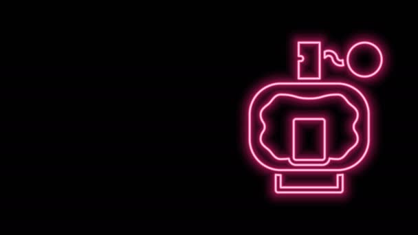 Świecąca neonowa ikona wody po goleniu odizolowana na czarnym tle. Kolońska ikona sprayu. Męska butelka perfum. 4K Animacja graficzna ruchu wideo — Wideo stockowe