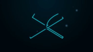 Parlayan neon hattı kutsal Kur 'an ikonu kara arka planda izole edildi. Müslüman bayramı, Kurban Bayramı, Kurban Bayramı, Ramazan Kareem. 4K Video hareketli grafik canlandırması