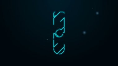 Parlayan neon hattı siyah arkaplanda izole edilmiş bir puro simgesi. 4K Video hareketli grafik canlandırması