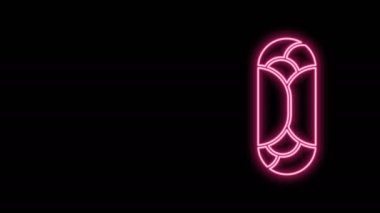 Parlayan neon hattı Burrito simgesi siyah arkaplanda izole edildi. Geleneksel Meksika fast food 'u. 4K Video hareketli grafik canlandırması