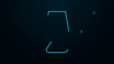 Parlayan neon çizgisi masa lambası simgesi siyah arkaplanda izole edildi. Masa lambası. 4K Video hareketli grafik canlandırması
