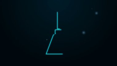 Parlayan neon hattı Chandelier simgesi siyah arkaplanda izole edildi. 4K Video hareketli grafik canlandırması