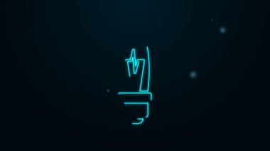 Siyah arkaplanda izole edilmiş fikir ikonu kavramına sahip parlak neon hattı ampulü. Enerji ve fikir sembolü. İlham konsepti. 4K Video hareketli grafik canlandırması