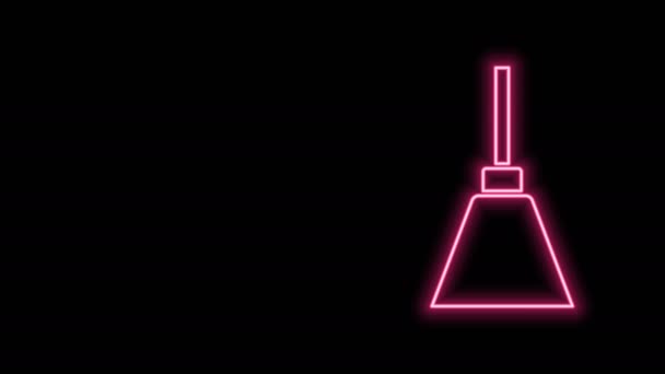 Parlayan neon hattı Chandelier simgesi siyah arkaplanda izole edildi. 4K Video hareketli grafik canlandırması — Stok video