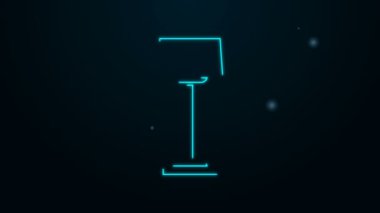 Parlayan neon hattı yer lambası simgesi siyah arkaplanda izole edildi. 4K Video hareketli grafik canlandırması