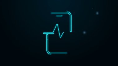 Parlayan neon hattı telefon servis ikonu siyah arkaplanda izole edildi. Ayarlama, servis, ayar, bakım, onarım, onarım. 4K Video hareketli grafik canlandırması