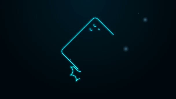Linha de néon brilhante ícone do telefone móvel à prova de choque isolado no fundo preto. Animação gráfica em movimento de vídeo 4K — Vídeo de Stock