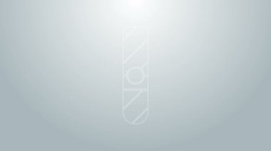Mavi çizgi Puro simgesi gri arkaplanda izole edildi. 4K Video hareketli grafik canlandırması