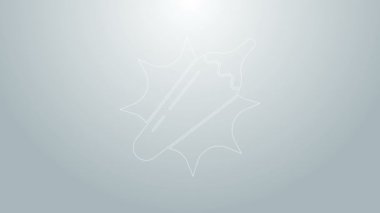 Mavi çizgi Hot chili biber kabuğu simgesi gri arkaplanda izole edildi. Market, mutfak ürünleri, baharat ve baharat paketi, yemek kitabı için tasarım. 4K Video hareketli grafik canlandırması