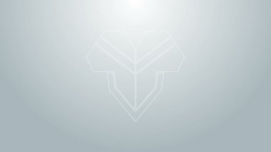 Mavi çizgi Geleneksel Meksikalı panço giysi ikonu gri arka planda izole edildi. 4K Video hareketli grafik canlandırması