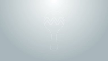 Mavi çizgi Maracas simgesi gri arkaplanda izole edildi. Meksika müzik enstrümanı. 4K Video hareketli grafik canlandırması