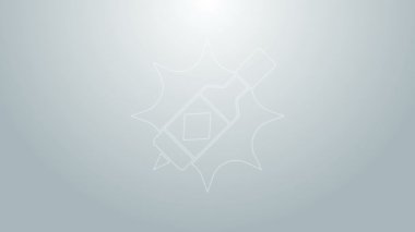 Mavi çizgi Tabasco sos simgesi gri arkaplanda izole edilmiş. Kırmızı biberli baharatlı biber sosu. 4K Video hareketli grafik canlandırması