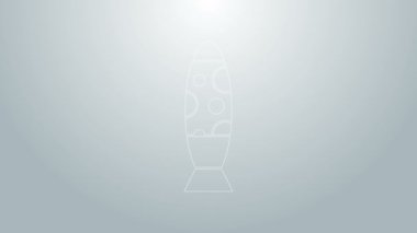 Mavi çizgi zemin lambası simgesi gri arkaplanda izole edildi. 4K Video hareketli grafik canlandırması