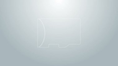 Mavi çizgi Mikro SD hafıza kartı simgesi gri arkaplanda izole edildi. 4K Video hareketli grafik canlandırması