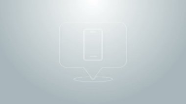 Mavi hat telefon servis ikonu gri arkaplanda izole edildi. Ayarlama, servis, ayar, bakım, onarım, onarım. 4K Video hareketli grafik canlandırması