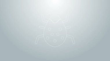 Mavi çizgi sistem hata konsepti simgesi gri arkaplanda izole edildi. Kod hatası konsepti. Sistemde hata var. Böcek araması. 4K Video hareketli grafik canlandırması