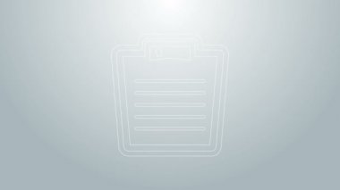 Mavi çizgi banyo ölçek simgesi gri arkaplanda izole edildi. Ağırlık ölçme ekipmanı. Ağırlık ölçeği spor konsepti. 4K Video hareketli grafik canlandırması