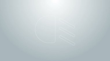 Mavi çizgi yüksek ışın simgesi gri arkaplanda izole edildi. Araba farları. 4K Video hareketli grafik canlandırması