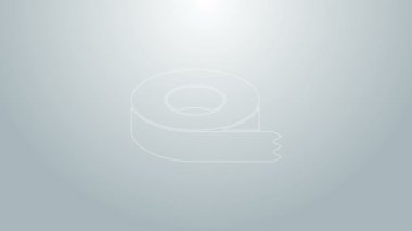Mavi çizgi İskoç bant simgesi gri arkaplanda izole edildi. Bant yalıtılıyor. 4K Video hareketli grafik canlandırması