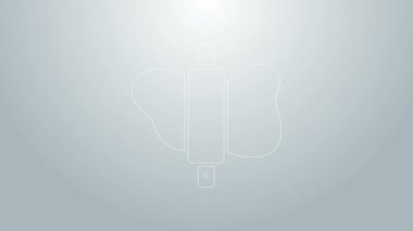 Gri arkaplanda mavi çizgili hamur simgesi var. 4K Video hareketli grafik canlandırması