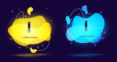 Kara Şok emici simgesi siyah arkaplanda izole edildi. Sıvı şekilli soyut pankart. Vektör.