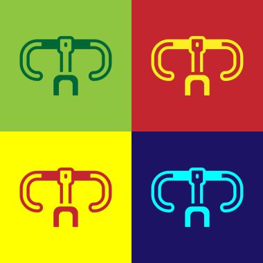 Pop Art Bisiklet gidon simgesi renk arkaplanında izole edildi. Vektör.