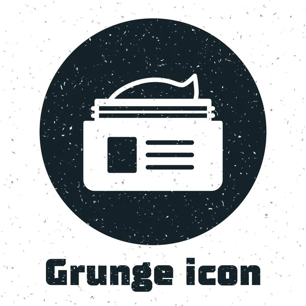 Ungüento Grunge Crema Tubo Medicina Icono Aislado Sobre Fondo Blanco — Vector de stock