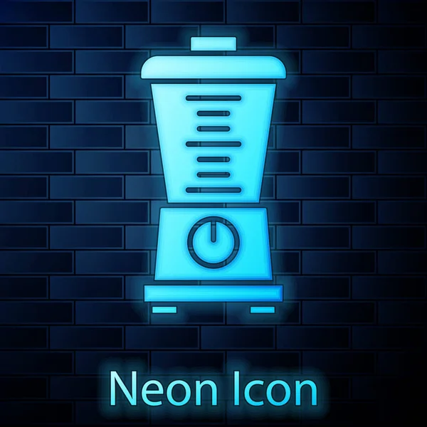 ไอคอน Neon Blender องแสงแยกจากพ นหล งผน เคร องป นไฟฟ าในคร — ภาพเวกเตอร์สต็อก