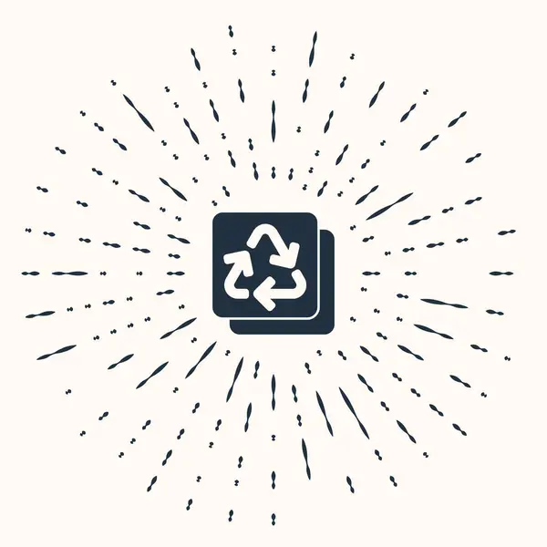 Grey Recycle Symbol Icon Isolated Beige Background Circular Arrow Icon — Stock Vector