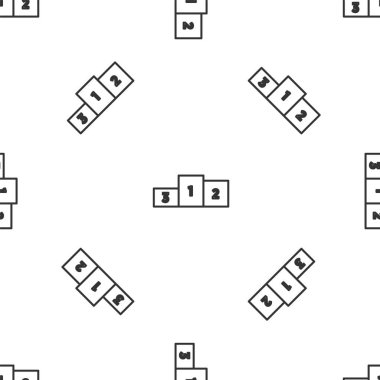 Gri çizgi iş podyumu ikonu beyaz arka planda kusursuz desen izole etti. Eleman adaylığı tabelası. Kişi ödülü sembolü. Vektör.