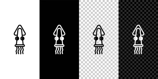 Establecer Línea Pulpo Icono Aislado Sobre Fondo Blanco Negro Vector — Archivo Imágenes Vectoriales