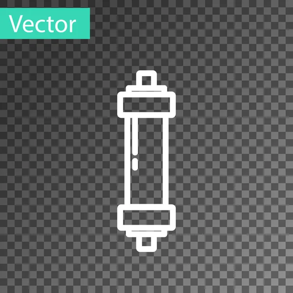 Línea Blanca Icono Del Amortiguador Aislado Sobre Fondo Transparente Vector — Archivo Imágenes Vectoriales