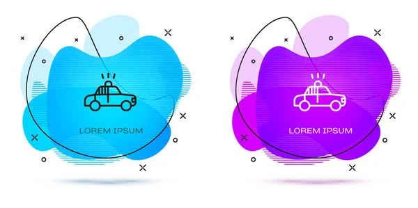 Linie Polizeiauto Und Polizei Blinker Symbol Isoliert Auf Weißem Hintergrund — Stockvektor
