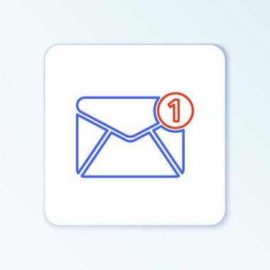 Satır Zarfı simgesi beyaz arkaplanda izole edildi. Mesaj konsepti alındı. Yeni, e-posta gelen mesaj, SMS. Posta servisi. Renkli taslak konsepti. Vektör