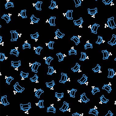 Çizgi Araba paylaşımı simgesi siyah arkaplanda izole edilmiş. Araba paylaşım tabelası. Nakliye hizmeti konsepti. Vektör