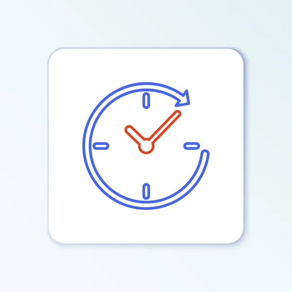 Line Clock Met Pijl Pictogram Geïsoleerd Witte Achtergrond Tijdsymbool Met — Stockvector