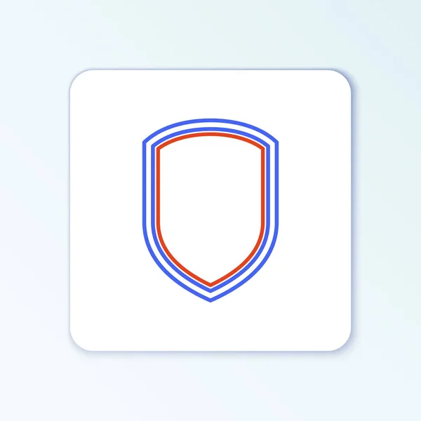 Icono Line Shield Aislado Sobre Fondo Blanco Señal Guardia Concepto — Vector de stock