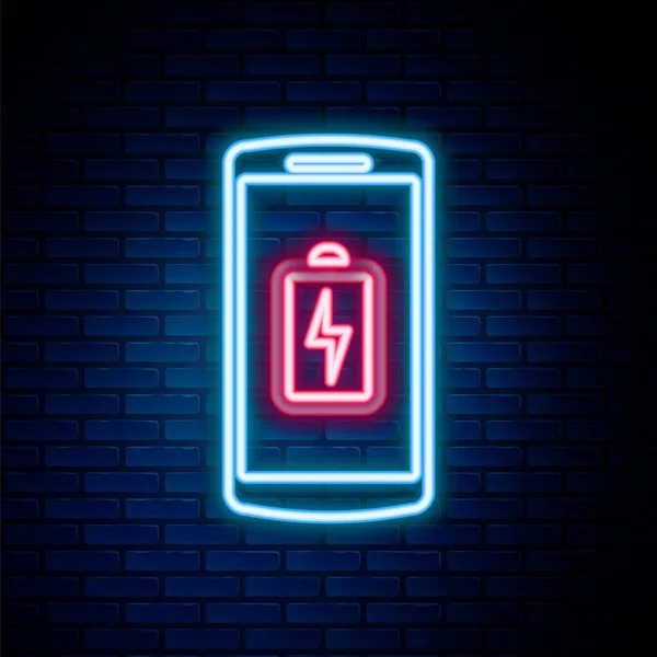 Parlayan Neon Hattı Kalp Atış Hızı Monitörü Olan Akıllı Telefon — Stok Vektör