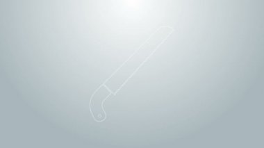 Blue Line Garden gri arkaplanda izole edilmiş bir ikon gördü. 4K Video hareketli grafik canlandırması