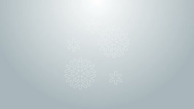 Mavi çizgi simgesi gri arkaplanda izole edildi. 4K Video hareketli grafik canlandırması