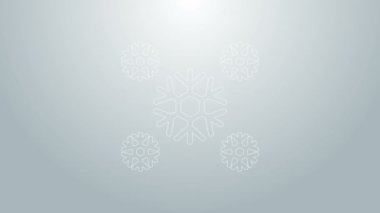 Mavi çizgi simgesi gri arkaplanda izole edildi. 4K Video hareketli grafik canlandırması