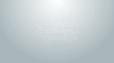 Mavi çizgi rüzgarı ve kar ikonu gri arkaplanda izole edildi. Rüzgarlı bir hava. 4K Video hareketli grafik canlandırması